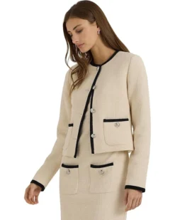 Lauren Ralph Lauren Two-Tone Boucle Cropped Jacket | Coats & Outerwear