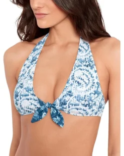 Lauren Ralph Lauren Indigo Print Mix Tie Front Halter Bra | Swimwear -Lauren Ralph Store 81cdnSSHDkL. AC SR736920