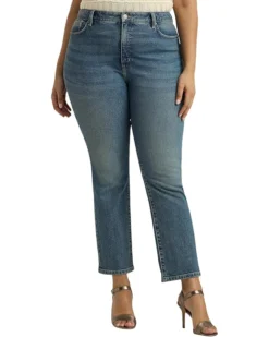 Lauren Ralph Lauren Plus Size High-Rise Straight Ankle Jeans