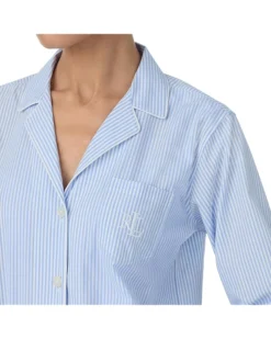Lauren Ralph Lauren 100% Cotton Long Slevee Notch Collar Pajama Set | Sleepwear -Lauren Ralph Store 81eZk9TdhRL. AC SR736920