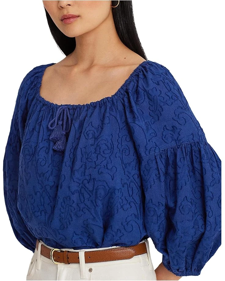 Lauren Ralph Lauren Paisley Cotton Jacquard Blouse | Shirts & Tops 3 Lauren Ralph Lauren Paisley Cotton Jacquard Blouse | Shirts & Tops - Image 3