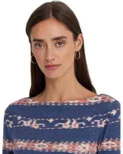 Lauren Ralph Lauren Petite Print Stretch Cotton Boatneck Tee | Shirts & Tops -Lauren Ralph Store 81fb08gqQSL. AC SR736920