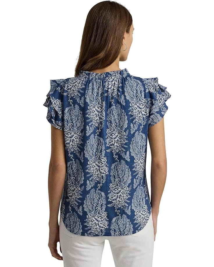 Lauren Ralph Lauren Petite Floral Linen-Blend Jersey Tie-Neck Top | Shirts & Tops 2 Lauren Ralph Lauren Petite Floral Linen-Blend Jersey Tie-Neck Top | Shirts & Tops - Image 2