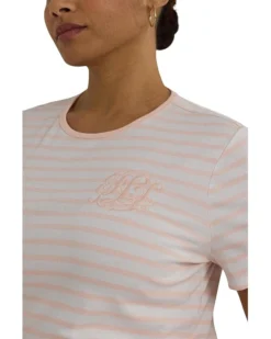 Lauren Ralph Lauren Plus-Size Striped Stretch Cotton Crewneck Tee | Shirts & Tops -Lauren Ralph Store 81ldHAg4GKL. AC SR736920