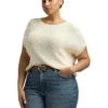 Lauren Ralph Lauren Plus Size Rib-Knit Short-Sleeve Sweater | Sweaters
