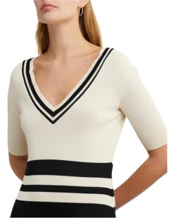 Lauren Ralph Lauren Two-Tone Cotton-Blend Sweater Dress | Dresses -Lauren Ralph Store 81msoRXuMsL. AC SR736920