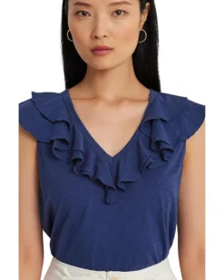 Lauren Ralph Lauren Ruffle Trim Slub Jersey Sleeveless Tee | Shirts & Tops 6 Lauren Ralph Lauren Ruffle Trim Slub Jersey Sleeveless Tee | Shirts & Tops -Lauren Ralph Store 81ncoX4pSEL. AC SR736920