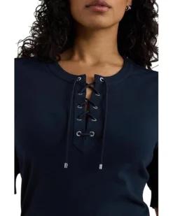 Lauren Ralph Lauren Plus Size Lace-Up Stretch Cotton Puff-Sleeve Top | Shirts & Tops -Lauren Ralph Store 81r7ocGWbjL. AC SR736920