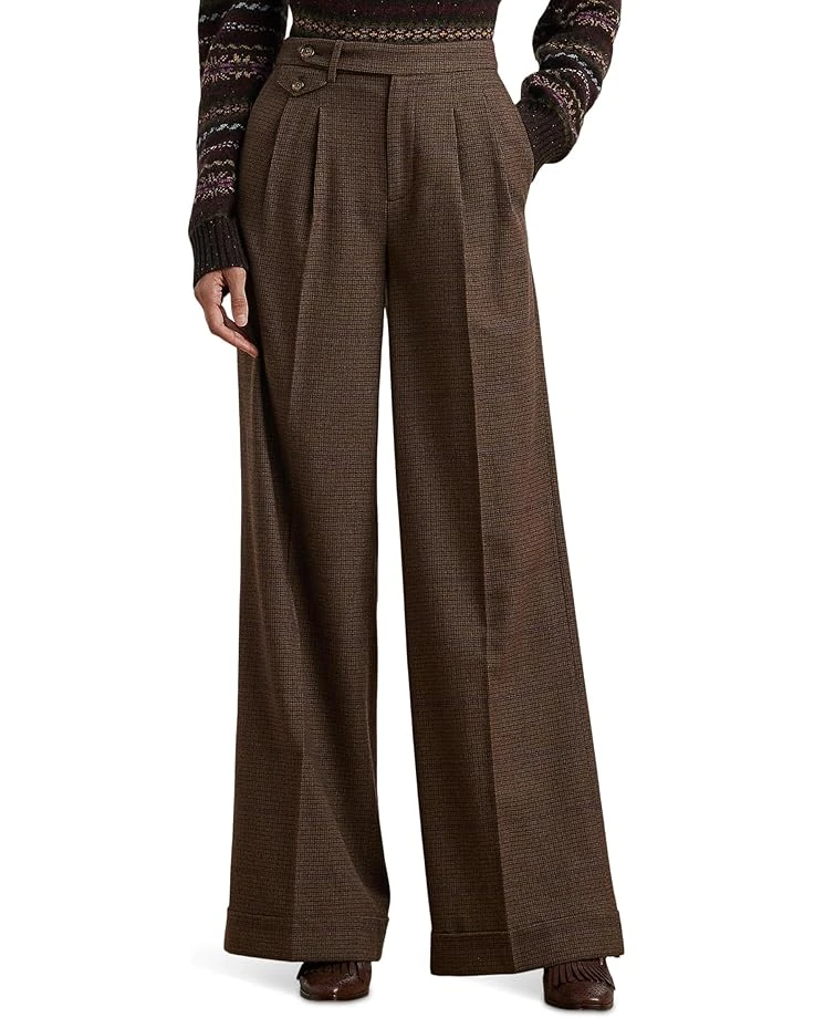 Lauren Ralph Lauren Checked Pleated Wool Wide-Leg Pants 1 Lauren Ralph Lauren Checked Pleated Wool Wide-Leg Pants
