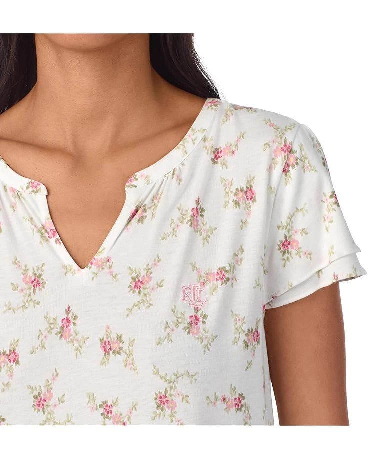 Lauren Ralph Lauren Short Ruffle Sleeve Gown | Sleepwear 3 Lauren Ralph Lauren Short Ruffle Sleeve Gown | Sleepwear - Image 3