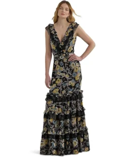 Lauren Ralph Lauren Floral Ruffle-Trim Georgette Gown | Dresses