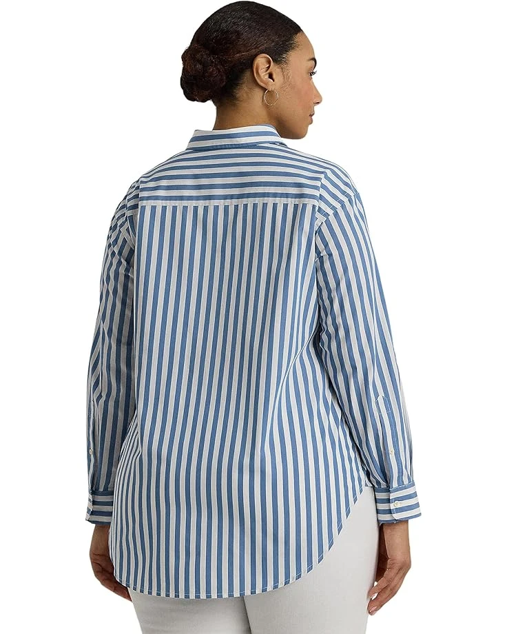 Lauren Ralph Lauren Plus-Size Oversize Striped Cotton Broadcloth Shirt | Shirts & Tops 2 Lauren Ralph Lauren Plus-Size Oversize Striped Cotton Broadcloth Shirt | Shirts & Tops - Image 2