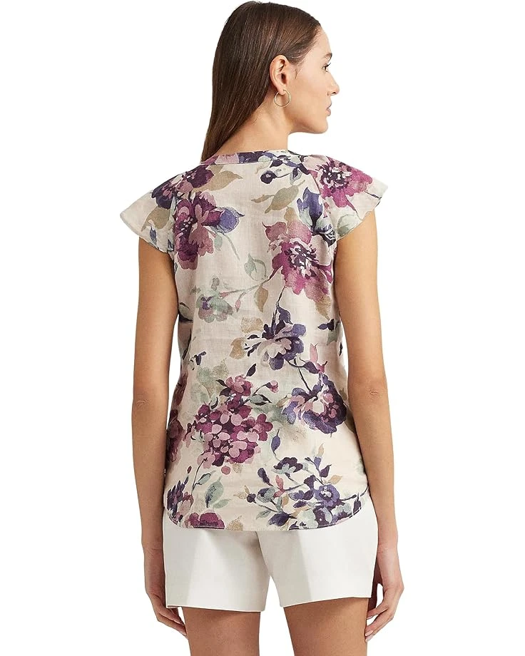 Lauren Ralph Lauren Floral Linen Flutter-Sleeve Shirt | Shirts & Tops 2 Lauren Ralph Lauren Floral Linen Flutter-Sleeve Shirt | Shirts & Tops - Image 2