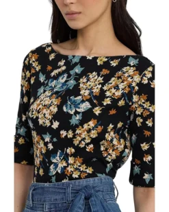 Lauren Ralph Lauren Floral Stretch Cotton Boatneck Tee | Shirts & Tops -Lauren Ralph Store 91AuH2FFpwL. AC SR736920