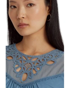 Lauren Ralph Lauren Lace-Trim Jersey Peplum Top | Shirts & Tops -Lauren Ralph Store 91BWN C 8iL. AC SR736920