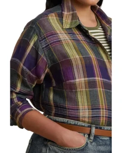 Lauren Ralph Lauren Plus Size Brawley Long Sleeve Button Front Shirt | Shirts & Tops -Lauren Ralph Store 91MKymkKEjL. AC SR736920