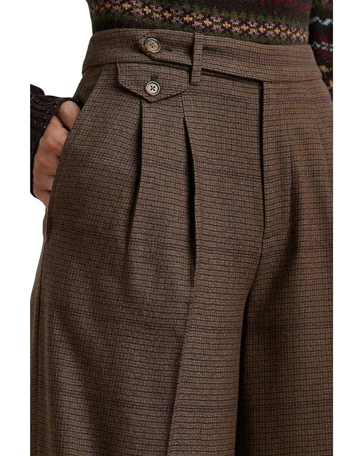 Lauren Ralph Lauren Checked Pleated Wool Wide-Leg Pants 3 Lauren Ralph Lauren Checked Pleated Wool Wide-Leg Pants - Image 3