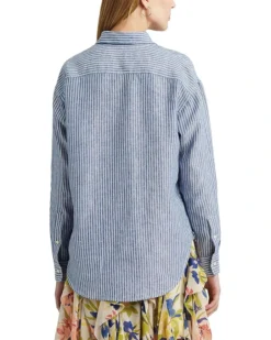 Lauren Ralph Lauren Relaxed Fit Pinstripe Linen Shirt | Shirts & Tops -Lauren Ralph Store 91esydfD7L. AC SR736920