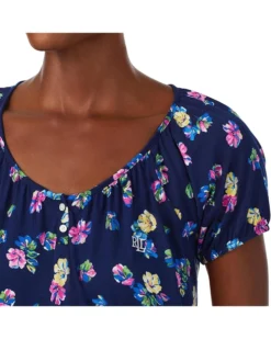 Lauren Ralph Lauren Short Sleeve V-Neck Gown | Sleepwear -Lauren Ralph Store 91fl6o67mCL. AC SR736920