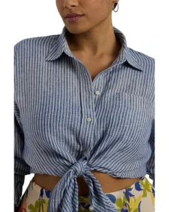 Lauren Ralph Lauren Plus-Size Relaxed Fit Pinstripe Linen Shirt | Shirts & Tops -Lauren Ralph Store 91vLzQIXfQL. AC SR736920